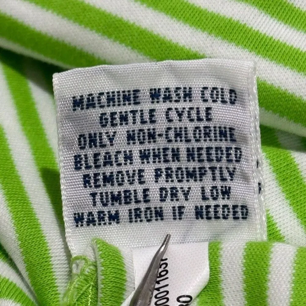 Polo Ralph Lauren Pima Cotton Striped Polo Shirt Men’s M Lime Green White